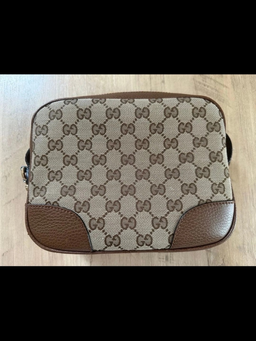Gucci Brown & Beige GG Supreme Crossbody Shoulder Bag